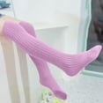 thumbnail image 5 of NAISIBABY Girls High Tube Socks, Solid Color Cotton Stretch School Uniform Dance Socks Purple 3-12T, 5 of 5