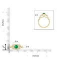 thumbnail image 5 of Angara Natural 0.45 Ct. Emerald with Diamond Halo Ring in 14K Yellow Gold for Women (Ring Size: 6), 5 of 10