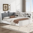 thumbnail image 4 of Full Size Wood Platform Bed with Storage, White, Bedroom, 4 of 25