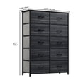 thumbnail image 4 of Dextrus 10 Drawer Dresser - Fabric Storage Tower, Organizer Unit for Adult for Living Room, Black, 4 of 6
