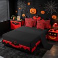 thumbnail image 3 of Homewish Gothic Halloween Spider Web 7 Pieces Full Size Bedding Sets,Bat Spooky Pattern Full Size Bed in a Bag,Red Black,Black Reversible, 3 of 8