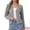 Gray, variant on Women's Long Sleeve Cropped Knit Button Up Crochet Cardigan L Beige
