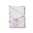 thumbnail image 2 of Watercolor Soft Flannel Fleece Throw Blanket, Delicate Spring Pattern Blooming Roses Buds Leaves Feminine Romantic, Cozy Plush for Indoor and Outdoor Use, 50" x 70", Pale Pink Baby Blue, by Ambesonne, 2 of 5