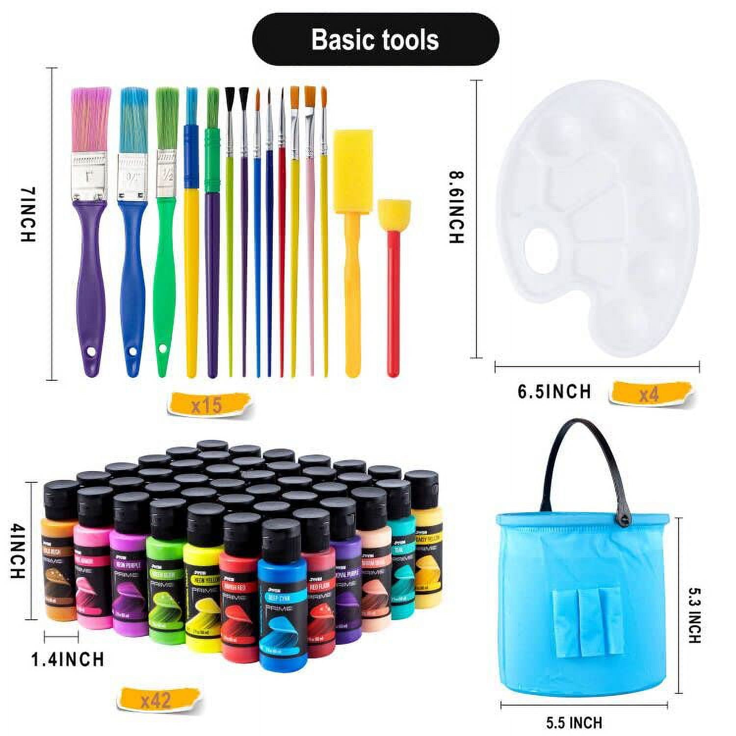 Joyfy 42 Pcs Washable Paint Set for Kids , 2 oz Finger Painting for Toddlers, Back to School Supplies
