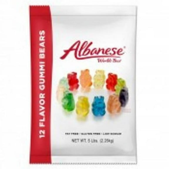 Albanese 12 Flavor Assorted Gummi Bears, Fat Free, 5-Pounds (Pack Of 2)