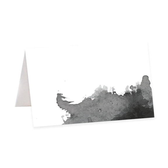 Koyal Wholesale Ombre Gray Watercolor Table Tent Place Cards for Wedding Party Tables, Seating Name Place Cards, 56 Pack