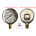 thumbnail image 2 of Liquid Filled 2.5" Face 0-30 PSI Air Pressure Gauge Side Mount 1/4" NPT, 2 of 4