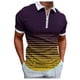 thumbnail image 1 of Camisas Manga Larga Hombre Camisa informal de manga corta con cuello de cremallera y estampado de rayas para hombre (Yellow, XL), 1 of 5