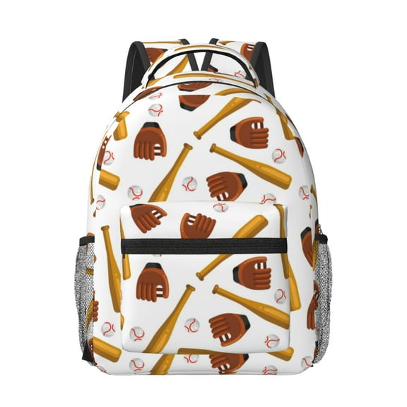 Salouo Baseball Sport Print Laptop Backpack 16.5'' Daypack Carry On Backpack for Men Women Outdoor Bag Laptop Sleeve and Dual for Weekender/Business/Hiking-One Size