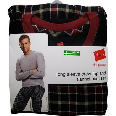 Hanes - Big Men's Flannel Crew Sleepset, Size 2XL