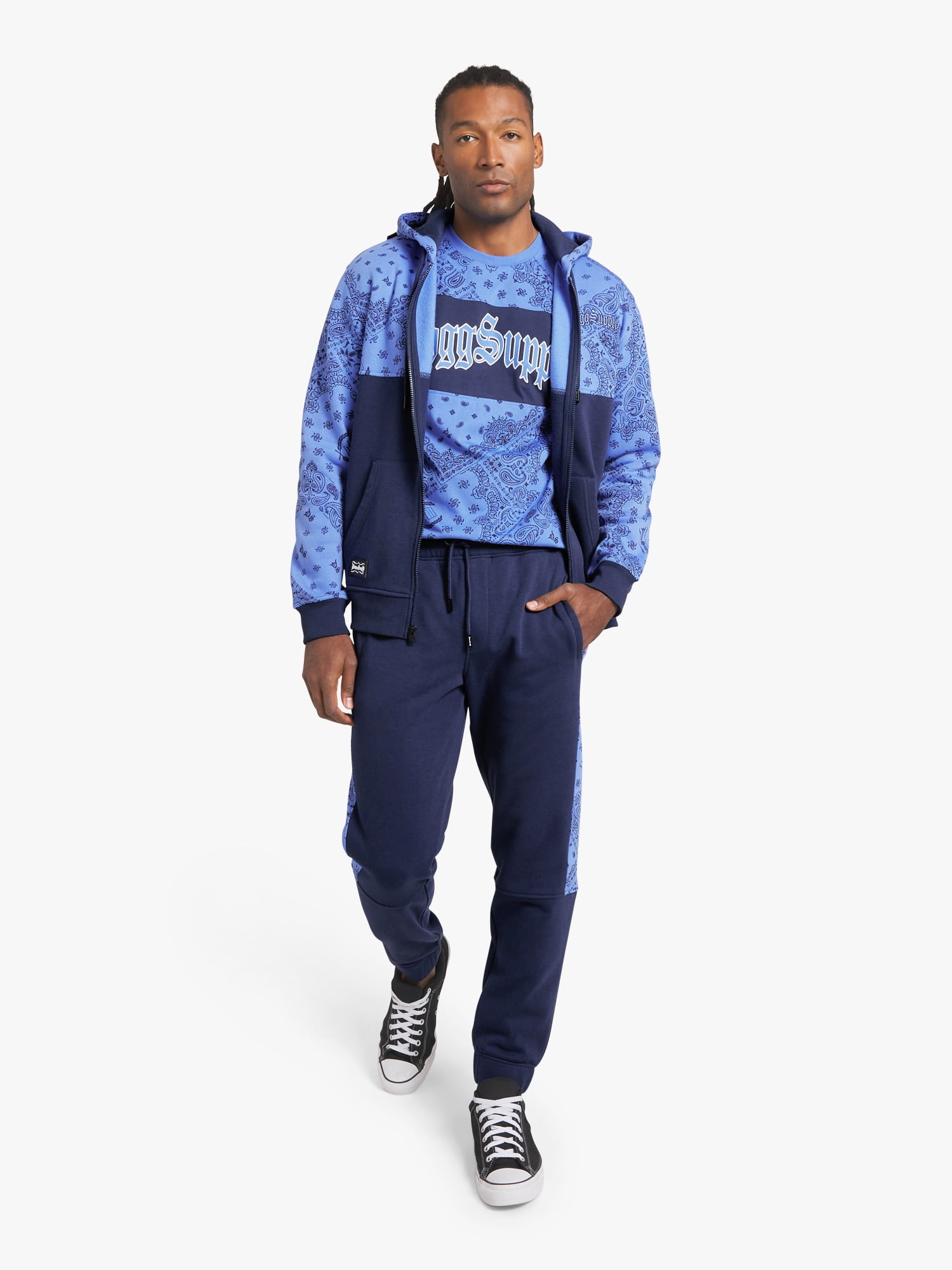 Dogg Supply by Snoop Dogg All-Gender Men's and Women's Bandana Print Fleece Joggers, Sizes XS-3XL