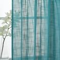 thumbnail image 5 of Diamond Home Linens Half Window Sunlight Filter Diffuse Glare Curtains - Linen Texture Tiers for Bedroom, Kitchen or Bathroom, (52"W x 45"L, Teal), 5 of 6