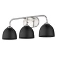 thumbnail image 3 of Yep by Golden Lighting Zoey 3-light Vanity in Chrome and Matte Black shade, 3 of 7