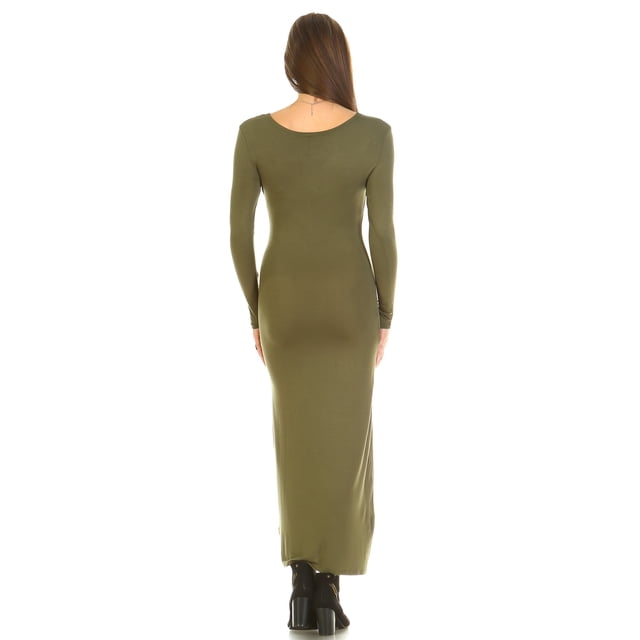 White Mark Robe Maxi de Maternité à Manches Longues pour Femmes