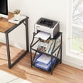 thumbnail image 3 of VECELO Set of 2 Side Tables for Living Room, Industrial End Table Bedside with Magazine Rack, Black, 3 of 10