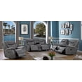 thumbnail image 2 of Conrad 3-piece Upholstered Padded Arm Motion Sofa Set Grey, 2 of 19