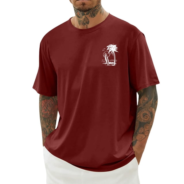 T-shirt à Manches Courtes Imprimé Graphique Décontracté pour Loisirs Quotidiens - T-Shirts Confortables pour Hommes avec Col Rond et Œuvre d'Art Moderne