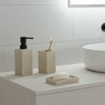 thumbnail image 2 of Bath Square Resin Hand Soap & Lotion Dispenser Stone Effect 9 FL OZ Natural, 2 of 9