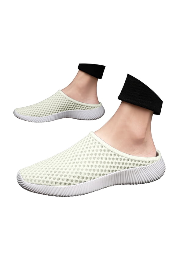 Mules for Women Men 2025 Summer Breathable Slip on Walking Sneakers Mesh Backless Beach Casual Sandals