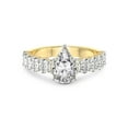 thumbnail image 3 of 3 Carat IGI Certified Pear Shape Lab Grown Diamond Engagement Ring | 14K Yellow Gold | Danica Side Oval Diamond Eternity Lab Diamond Ring | FG-VS1-VS2 Quality Friendly Diamonds, 3 of 5