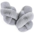 thumbnail image 1 of LAICAIW Pantoufles en Mousse à Mémoire de Forme pour Femmes, Bande Croisée, Confortables, en Peluche, à Bout Ouvert, pour Intérieur et Extérieur, 1 of 7