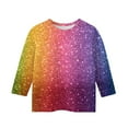 thumbnail image 5 of Abcomgle Girls Tee Shirts 10-12 Crewneck Glitter Sparkly Tshirts Toddler 3/4 Sleeve Toddler Girls T-Shirts Summer Casual Cotton Linen Tee Tops Girls,8-9 Years, 5 of 5