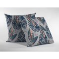 thumbnail image 3 of Tropics Coussin en Tissu Intérieur/extérieur Bleu Foncé sur Gris 16x16, 3 of 8
