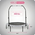 thumbnail image 3 of HolaHatha Foldable Mini Fitness Trampoline with Adjustable Handle, 48 in., White, 3 of 10