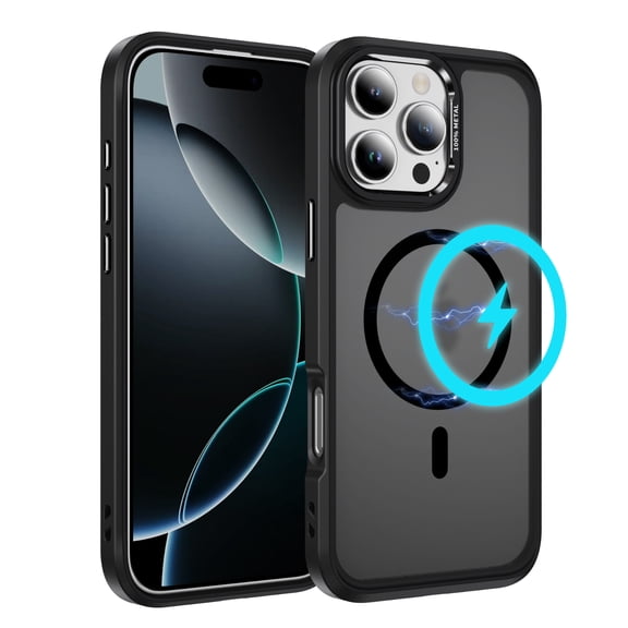 ELEHOLD For iPhone 15 Pro Slim Shockproof Case, Skin-Friendlyp. Rugged Cover, MagSafe Compatible, Non-Slip, Raised Edges For Cam & Screen Protection, Black