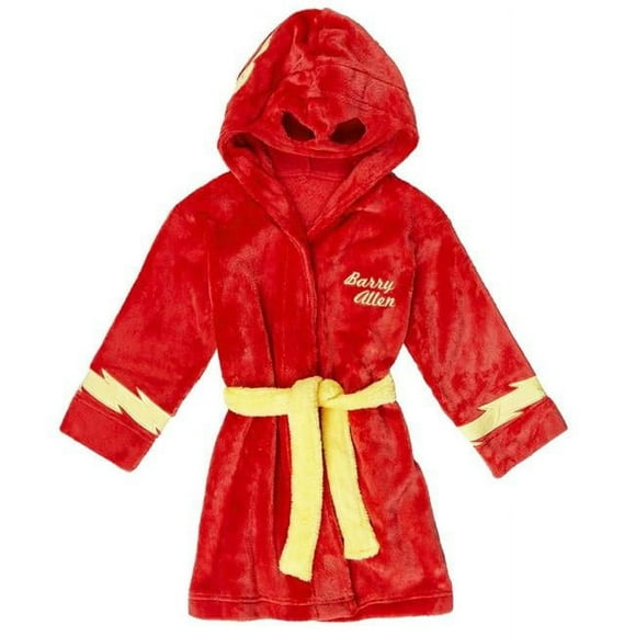 Flash robeflshbarryallenkids-2t-Toddler 2T Flash Kids Barry Allen Hooded Robe - Toddler 2T