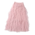 thumbnail image 2 of Zunfeo Tulle Skirts for Women Trendy Layered Tiered Skirt Elastic Waist Mid Flare Skirts- Pink One Size, 2 of 3