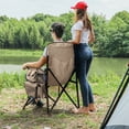 thumbnail image 6 of Timber Ridge Oversized Outdoor Folding Camping Chair, Heavy Duty High Back Chair with Cooler Bag, Cup Holder, Storage Pocket, Hard Armrest, Support 500 lbs, Sandy, 6 of 8