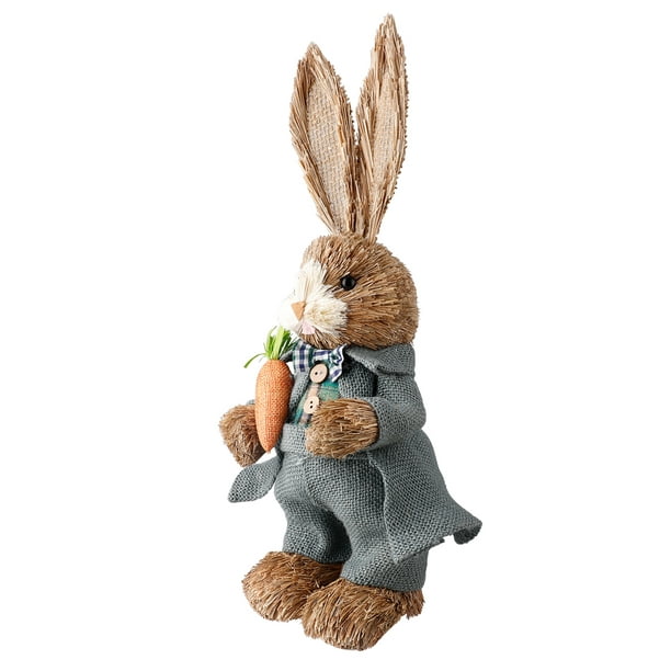 Keebgyy Home Decor Rabbit Toy Easter Bunnies Party Supplies Bunny Large Festival Cute Pu Grass Foam Cloth Photography Props Com - Rabbit Home Decor
