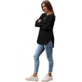 thumbnail image 4 of SMZ Long Sleeve Shirts for Women Tunic Tops for Women Loose Fit Dressy Crew Neck Pullover Basic Sweaters for Women 2024, 4 of 6