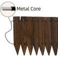 thumbnail image 4 of Worth Garden Outdoor Wood Edging Short Border Yard Fence for Chrismas Tree 12 Inch High 42'' Lengh 6 Pack Indoor Decorative Brown Lawn Landscape Edging Burnt Wood Finish Flexible Spring Maintenance, 4 of 7
