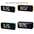 thumbnail image 3 of Injueey Reloj Digital LED, temperatura, humedad, música, herramientas de sincronización, recargable, inalámbrico, superficie de espejo, reloj de Electrónica Blanco, 3 of 6