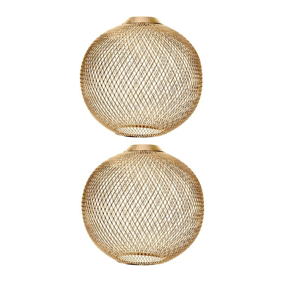 2x lámpara colgante pantalla estilo Retro candelabro cubierta de luz colgante pantalla comedor de té cocina Decoración Dorado Sunnimix Pantalla tejida