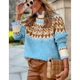 thumbnail image 2 of Fair Isle Sweater for Women Casual Loose Fall Winter Warm Graphic Oversized Knitted Pullover Sweaters Alsol Lamesa, 2 of 6