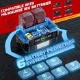 thumbnail image 2 of 550W Power Station Compatible with Milwaukee: Portable Generator DC 18V to AC 110V, Pure Sine Wave Power Inverter Battery Adapter with 2 USB-A & 1 Type-C Ports & 2 AC Outlet (Tool Only), 2 of 7