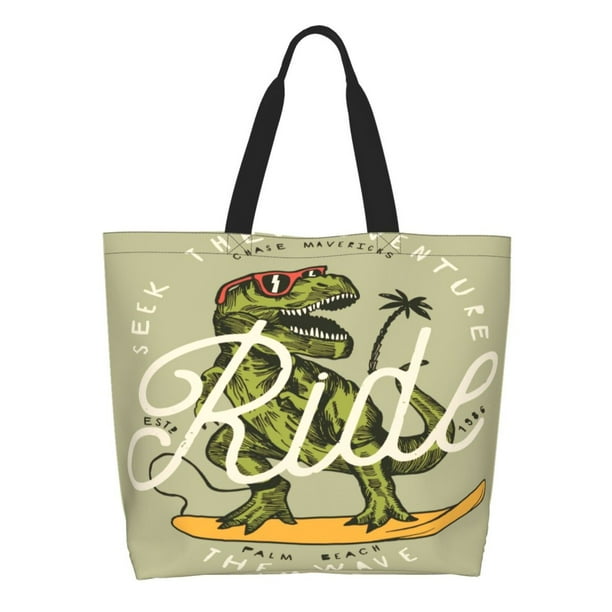 Balery Dinosaur Bolsa Tote Estilo Estético con Cremalleras, Bolsa de Hombro, Bolsa de Compras Grande y Plegable