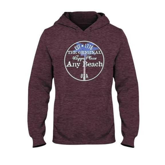 Good Life Unisex Any Beach Is My Happy Place Hoodie Pullover Fleece