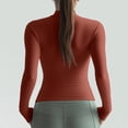 thumbnail image 4 of Women's Mock Turtleneck Shirts Long Sleeve Pullover Tops Stretch Cotton Basic Layering Loose Fit Undershirt Tee（Wine，XXL）, 4 of 9