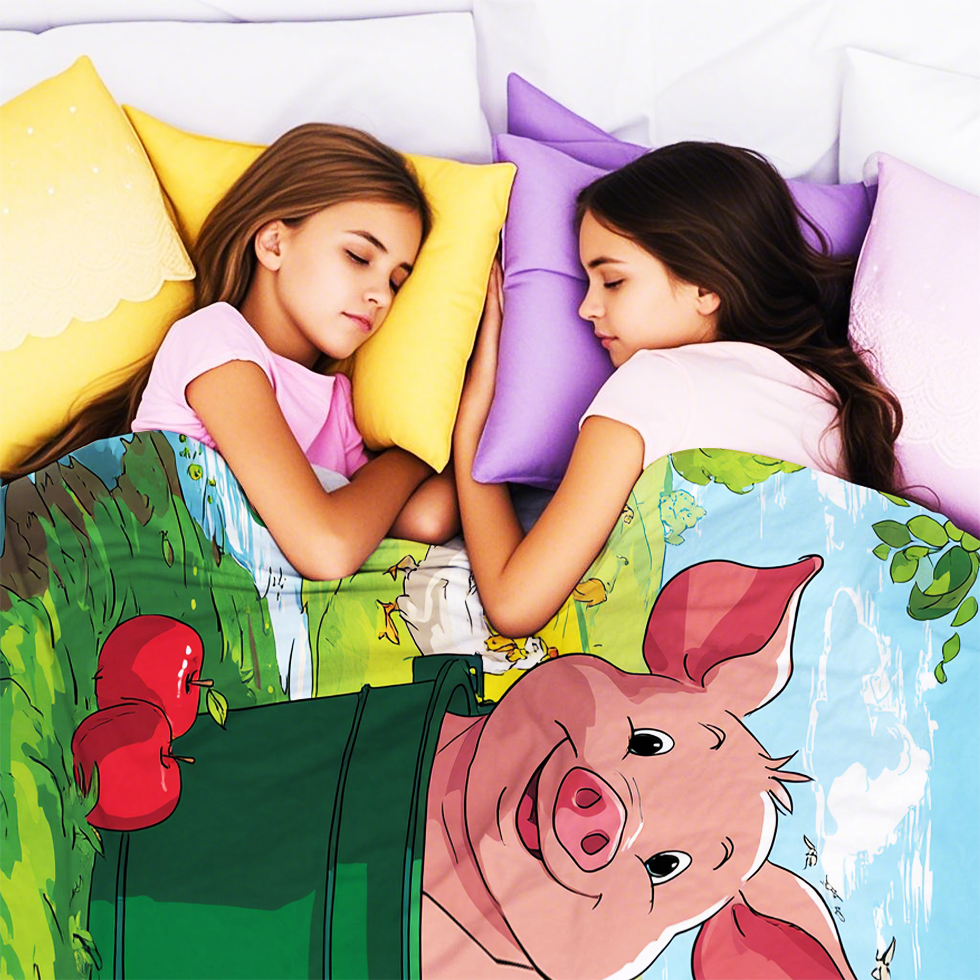 Flannel Fleece Throw Blanket, Soft Large Throw Blanket, Lightweight Cozy Plush Throw Blanket Fit Sofa Bed, 50"x60", Pigs