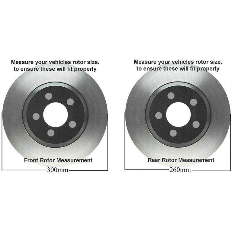 Complete Brake Kit For 2004-2008 Acura TSX - 300mm Front & 260mm Rear Drilled & Slotted Rotors With Ceramic Pads