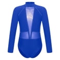 thumbnail image 3 of Sholeno Kids Girls Long Sleeve Ballet Dance Leotard Mock Neck Rhinestones Dance Bodysuit Gymnastics Blue 8, 3 of 7