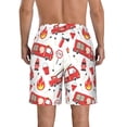 thumbnail image 3 of Bixox Men's Fire Truck printing Casual Classic Fit Short Summer Beach Shorts, 3 of 6