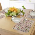 thumbnail image 4 of Ambesonne Nature Place Mats Set of 4, Butterflies Shamrocks, Standard Size, Lime Green Pale Pink, 4 of 6