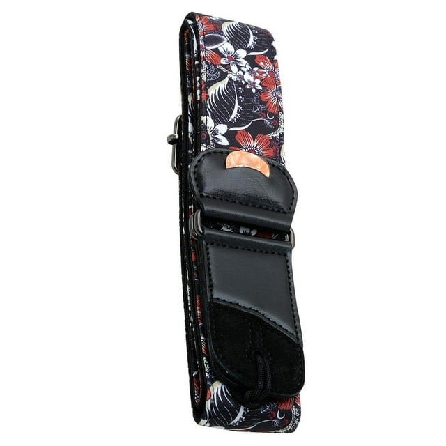 Correa de guitarra acústica Yuarrent ajustable para adultos niños músicos Accesorios de instrumentos musicales Flor negra