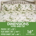thumbnail image 2 of HOMES PERCEPTION 4 Pcs Queen Microfiber Sheet Set – 16” Extra Deep Pocket Wrinkle Free Breathable Microfiber Sheet Sets Queen Size (Lime Green Floral), 2 of 8