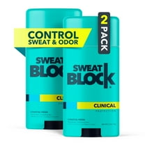 SweatBlock CLINICAL Deodorant Antiperspirant for Women & Men - 48-Hour High Degree Sweat & Odor Protection, Coastal Fresh Scent (2 Pack)